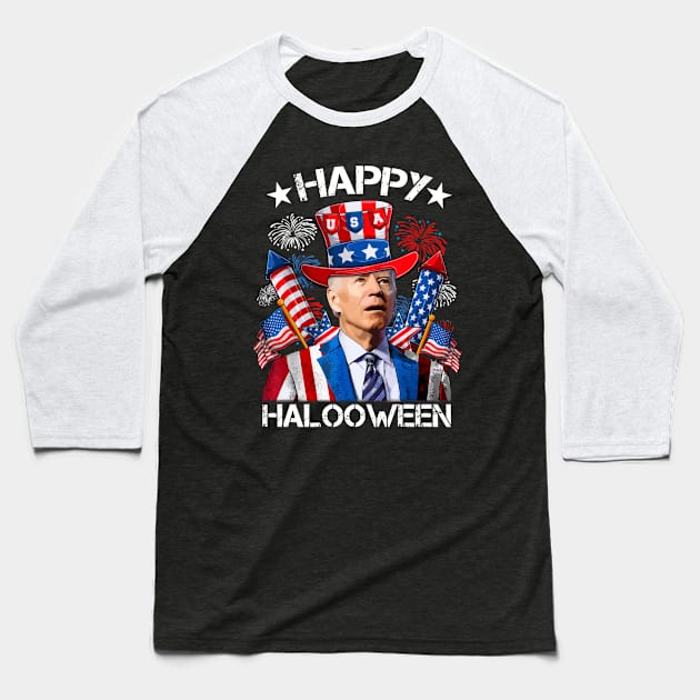 4th Of July Shirts Funny Joe Biden Happy Halloween Confused 4th of July 2023 Baseball T-Shirt by StarMa